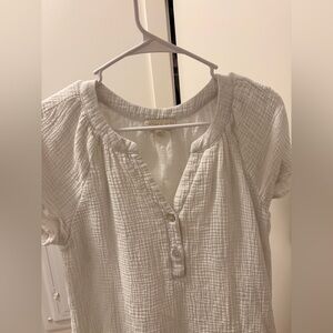 Cynthia Rowley White Gauze Henley dress